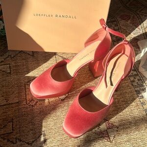Loeffler Randall Selina Platform 9.5 in Bubblegum Satin